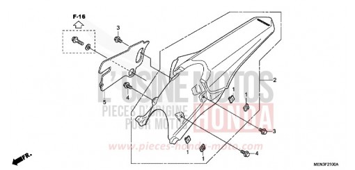 GARDE-BOUE ARRIERE CRF450RC de 2012
